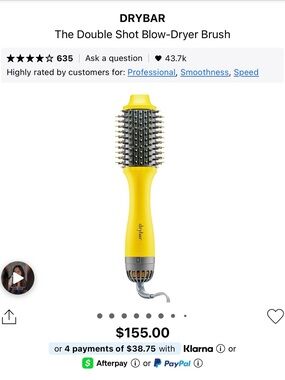 Drybar Double Shot Blow-Dryer Brush in Bright Yellow